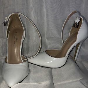 Size 5, 5inch white high heels